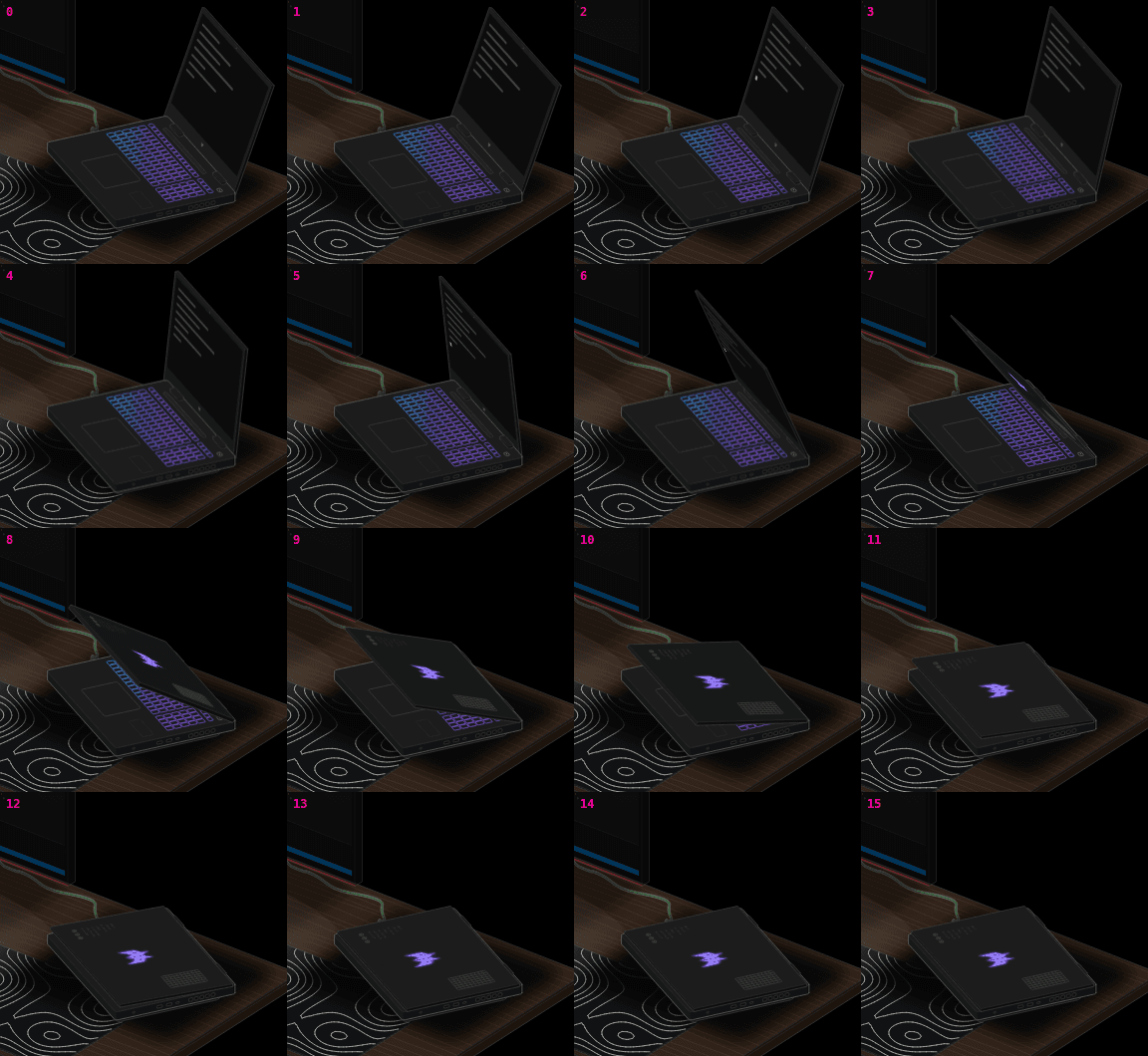 The lid closing, frame by frame