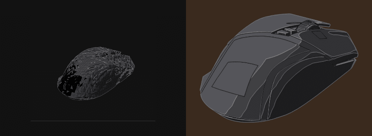 Drawing the mesh's triangles, and tracing it into flat regions